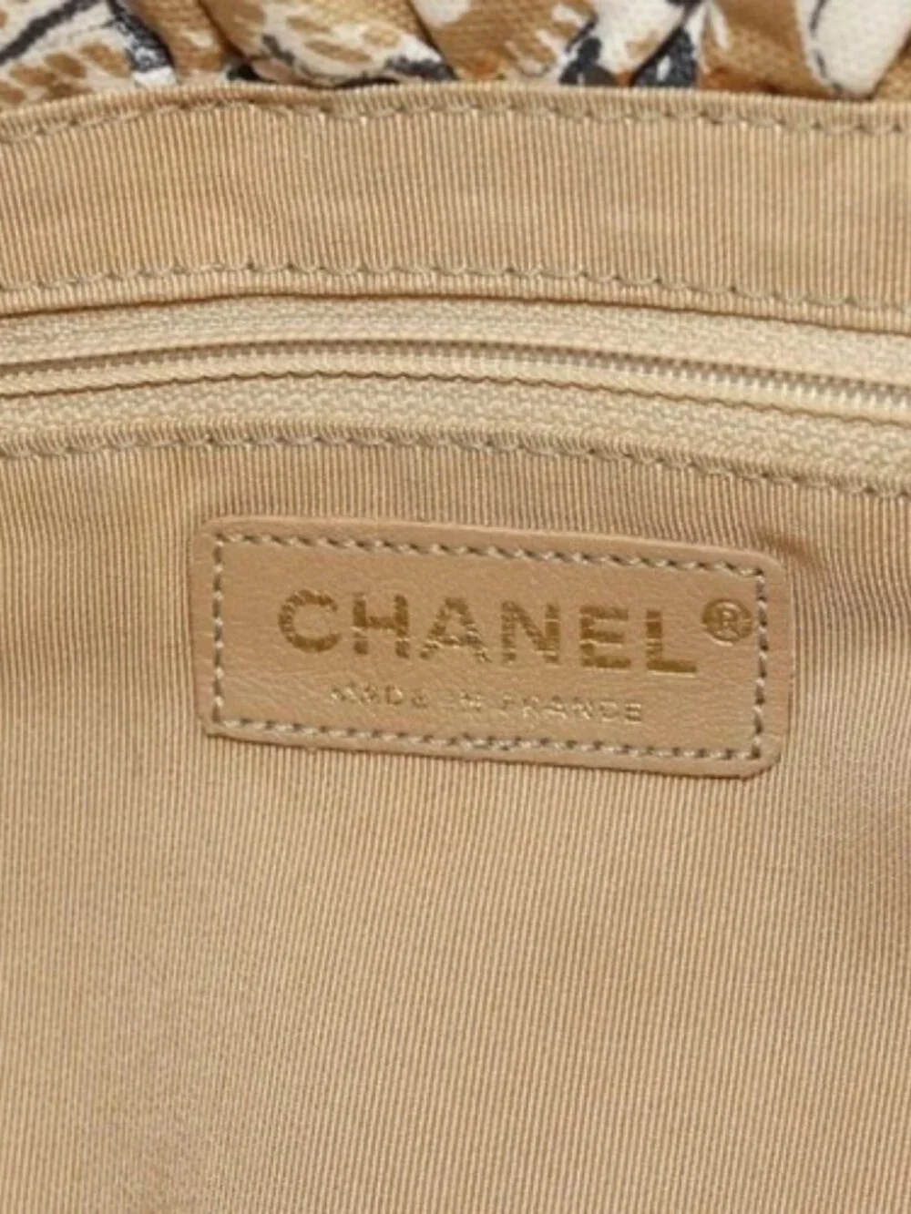 CHANEL Camelia Hand Bag Canvas Beige Gold CC Auth BAZ669V